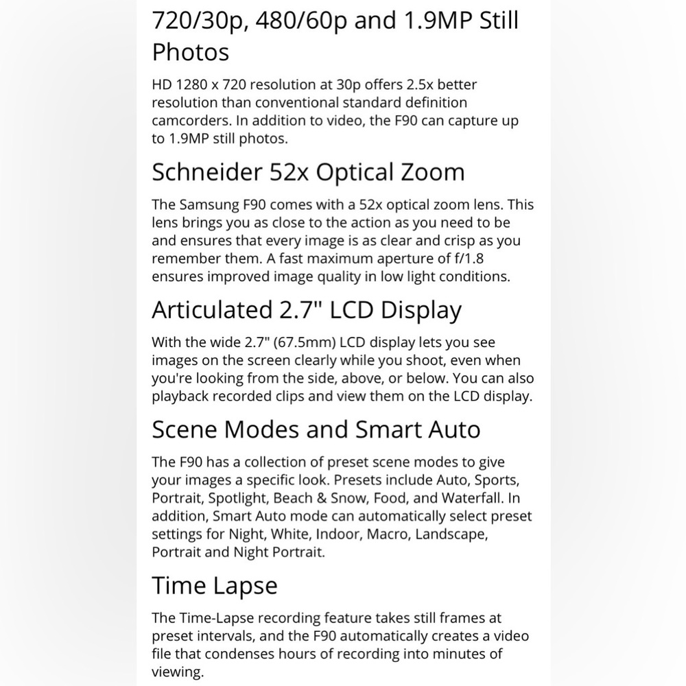 Samsung HMX-F90 HD Camcorder - Picture 15 of 16